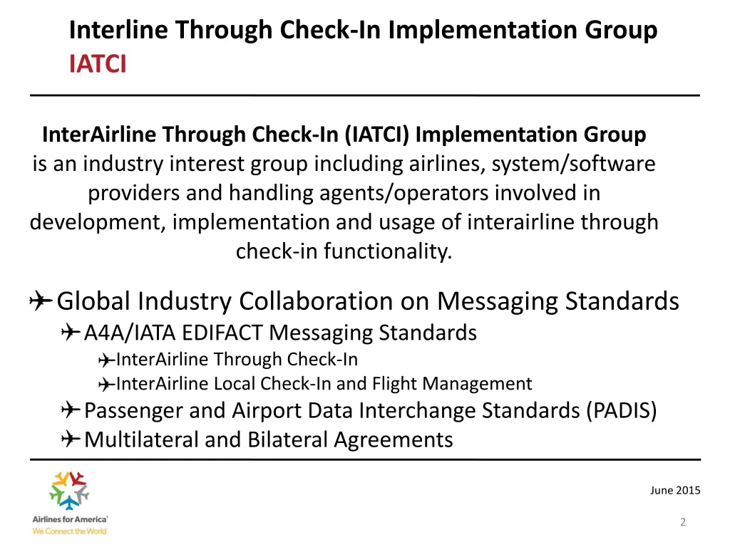 interline through check in implementation group