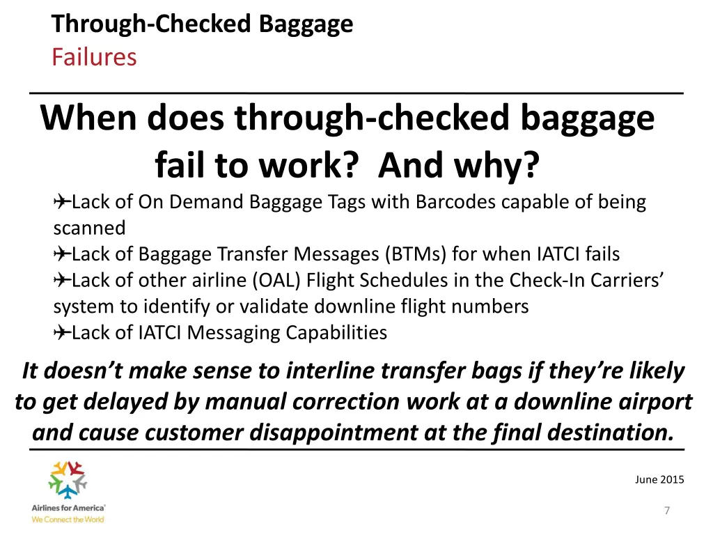 through checked baggage failures