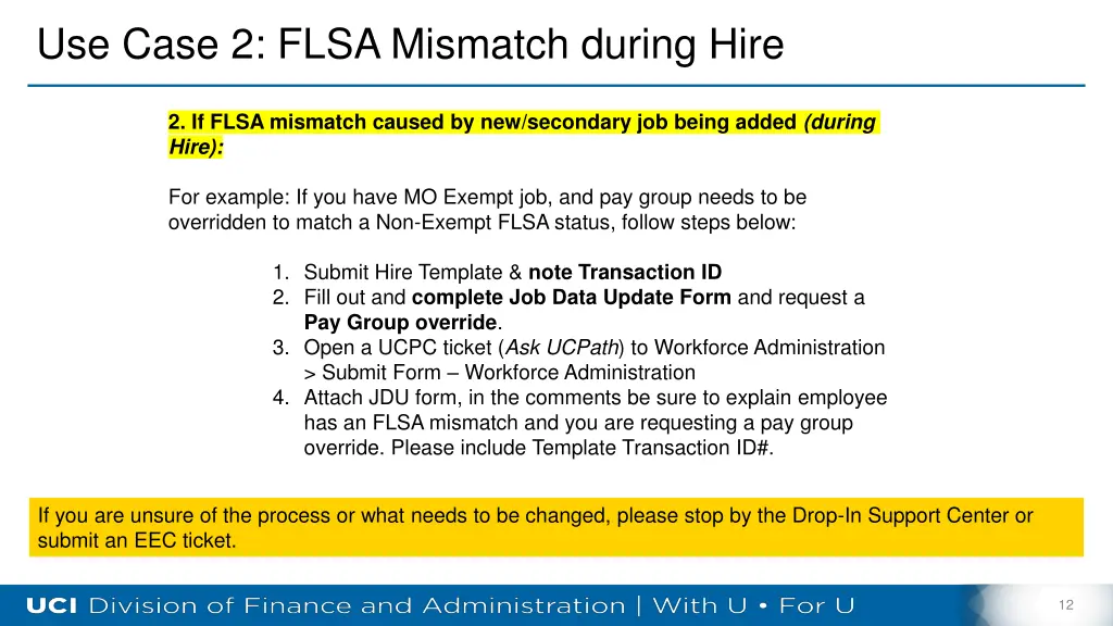 use case 2 flsa mismatch during hire