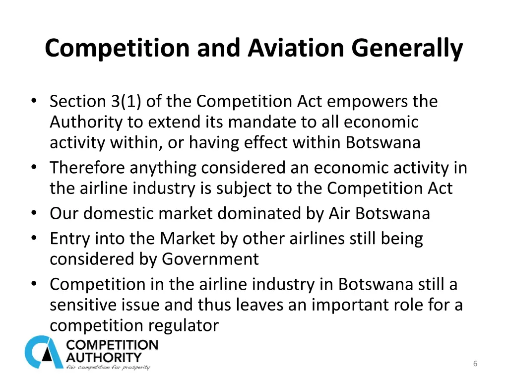 competition and aviation generally