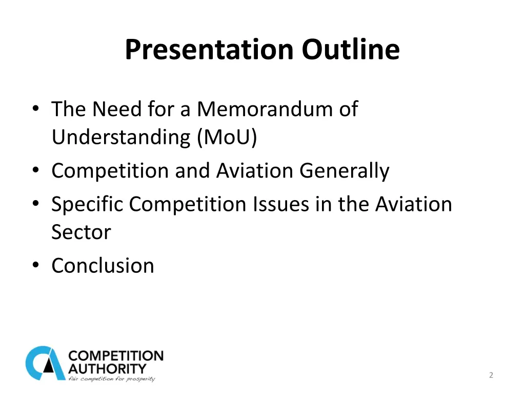 presentation outline