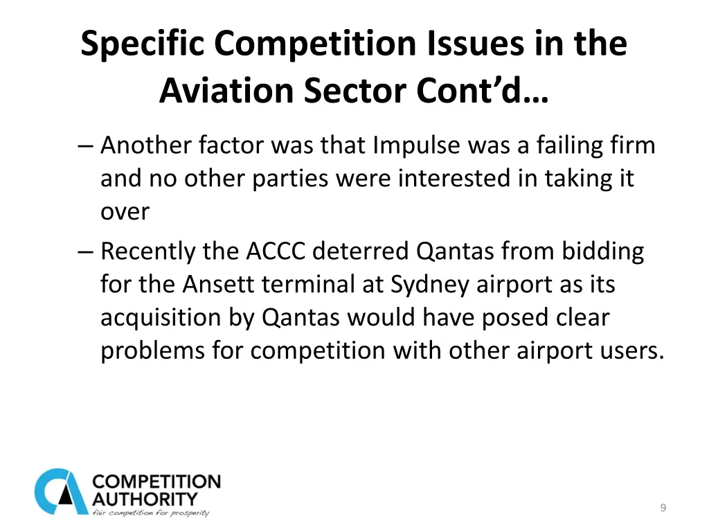 specific competition issues in the aviation 1