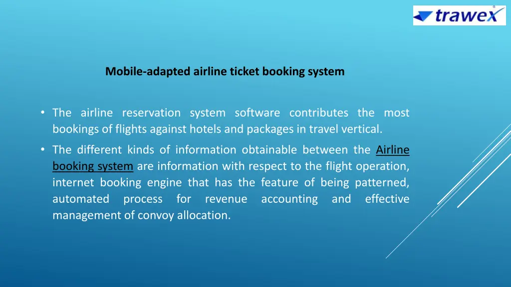 mobile adapted airline ticket booking system