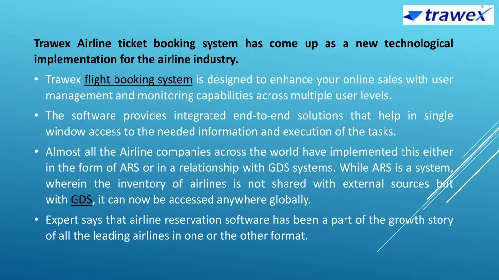 trawex airline ticket booking system has come