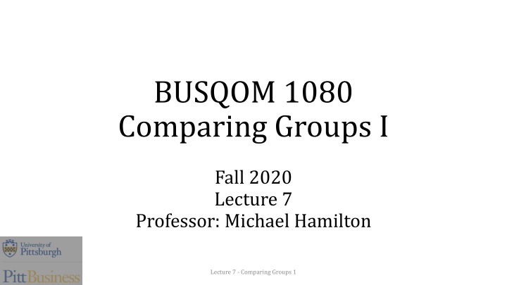 busqom 1080 comparing groups i