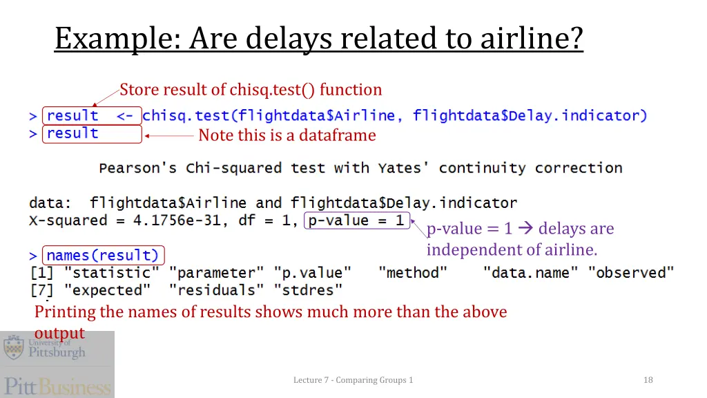 example are delays related to airline