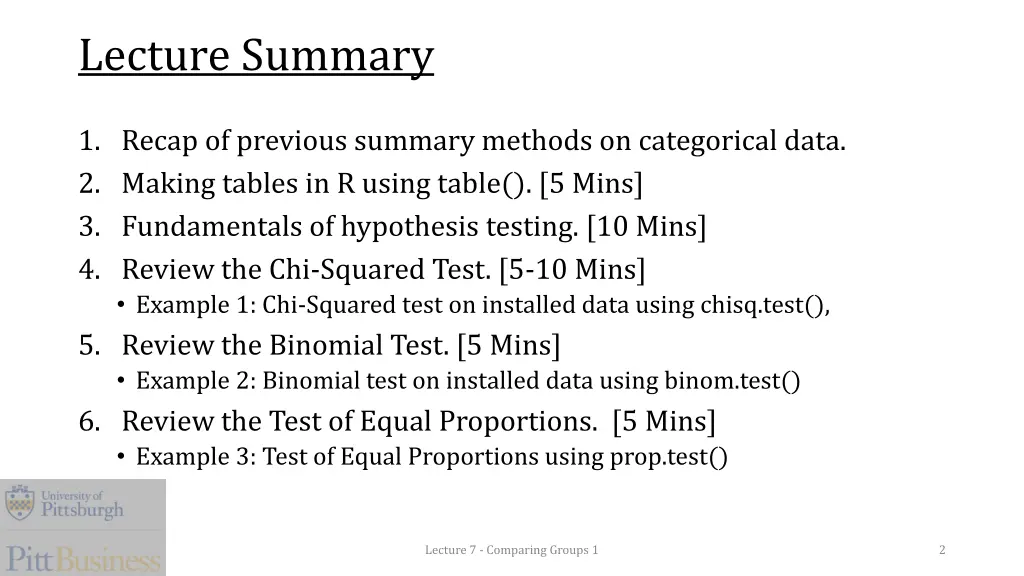 lecture summary