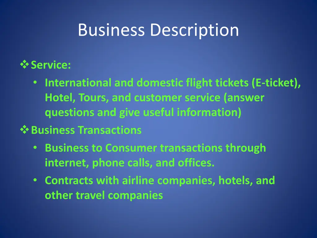 business description