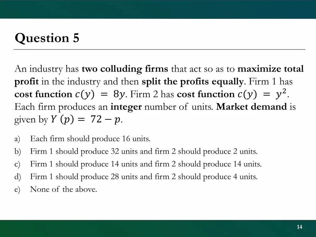 question 5