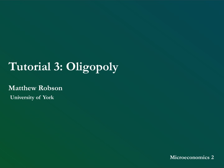 tutorial 3 oligopoly