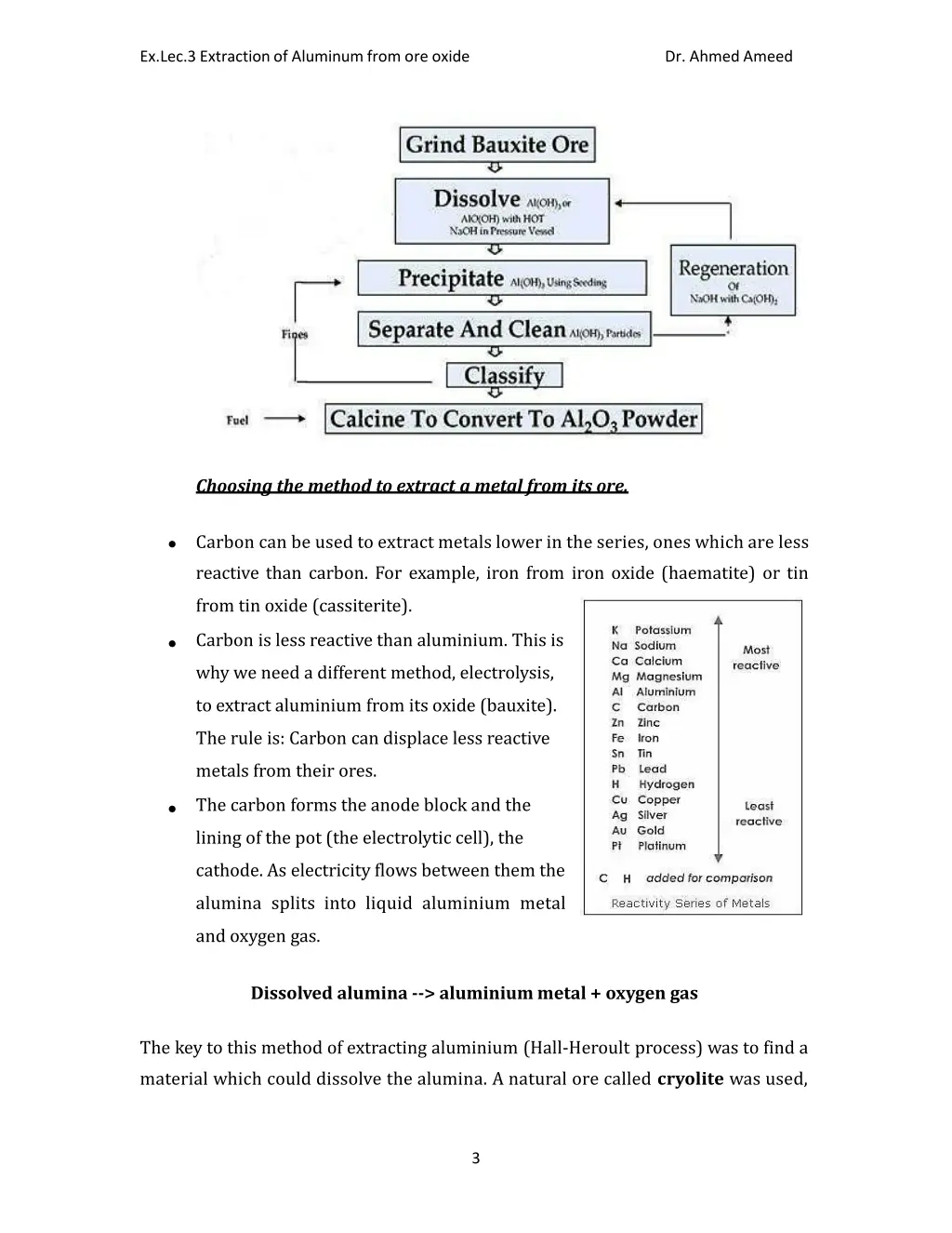 ex lec 3 extraction of aluminum from ore oxide 2