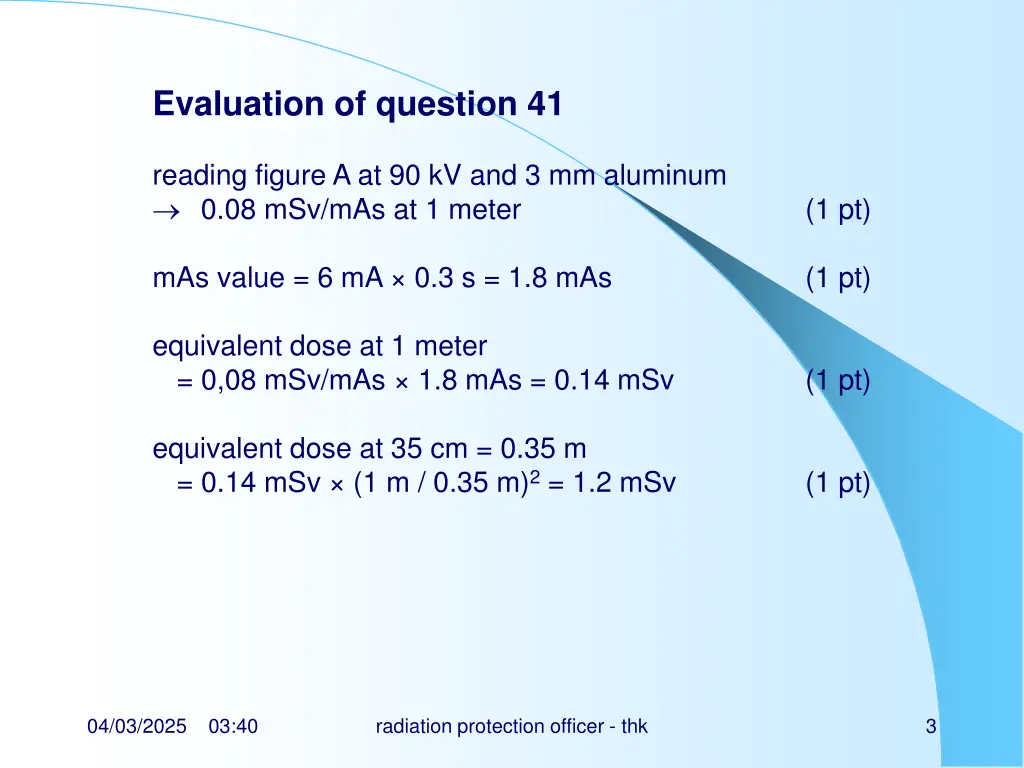 evaluation of question 41