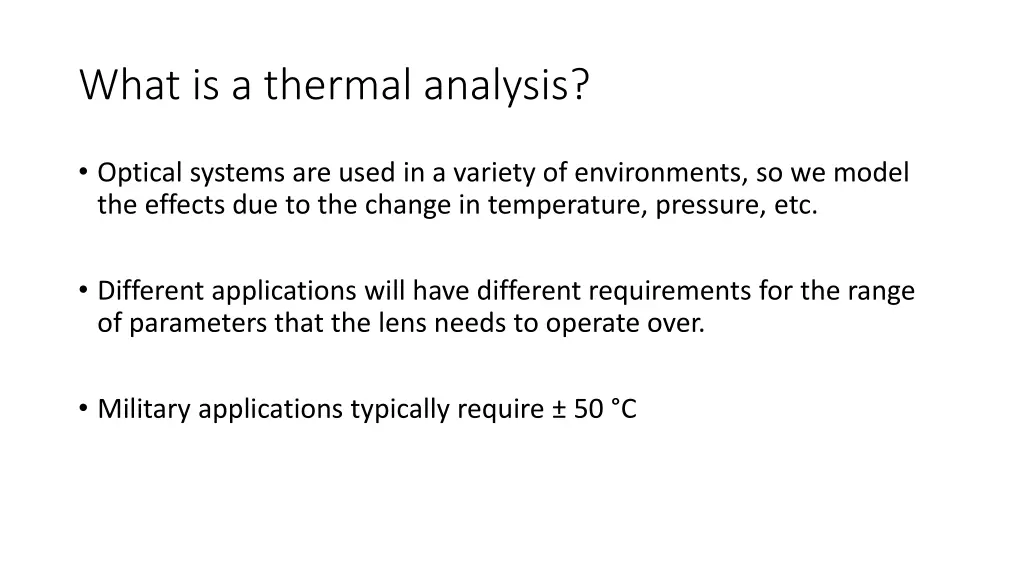what is a thermal analysis