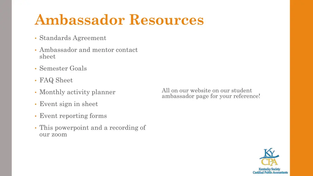 ambassador resources