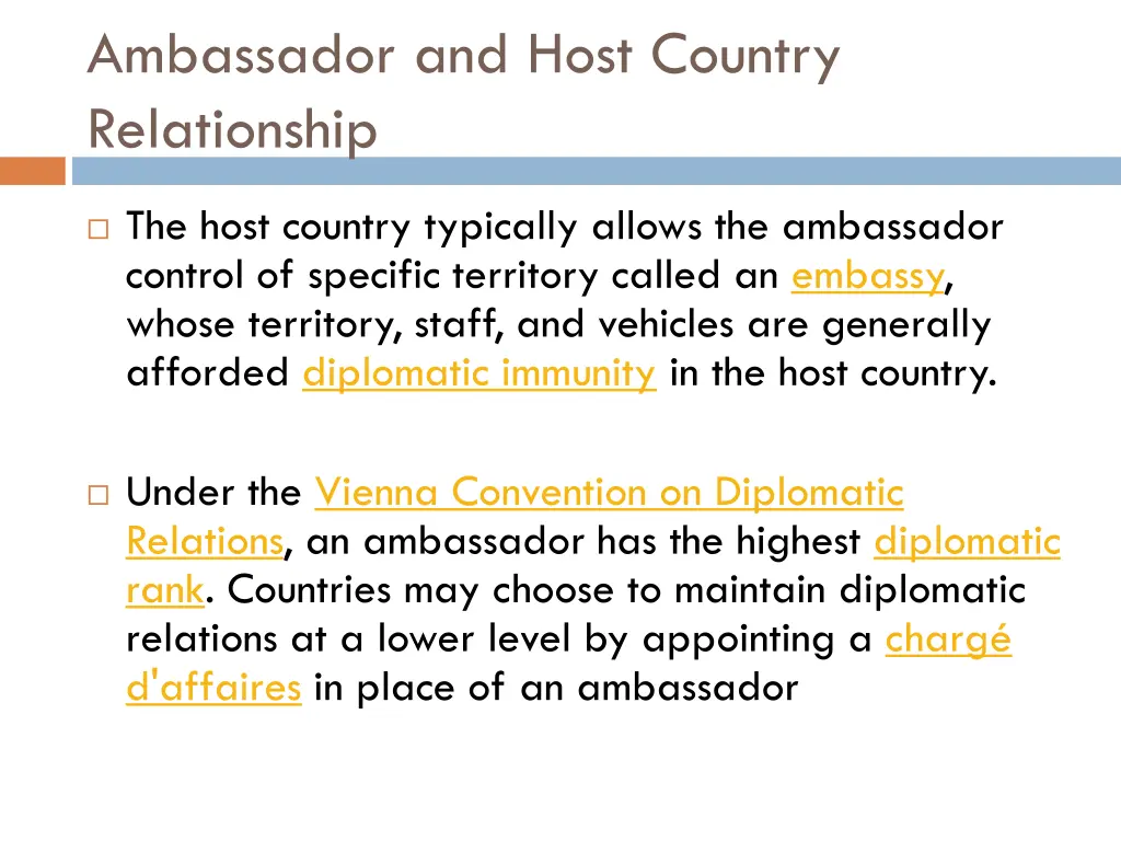 ambassador and host country relationship