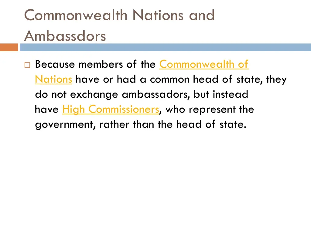 commonwealth nations and ambassdors