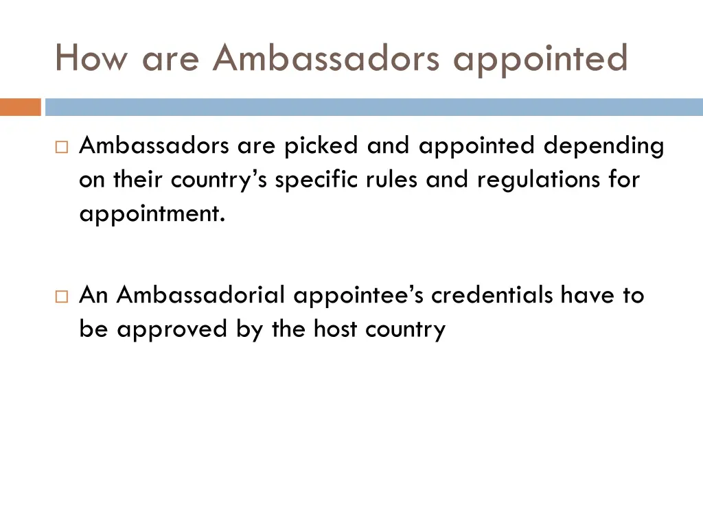 how are ambassadors appointed