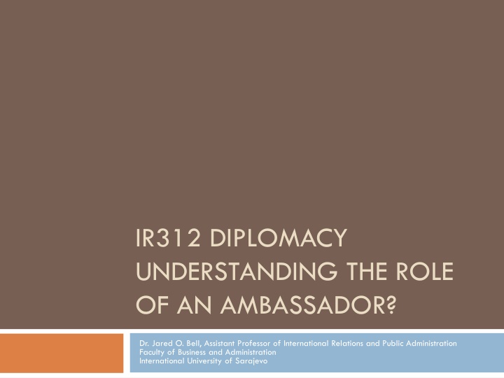 ir312 diplomacy understanding the role