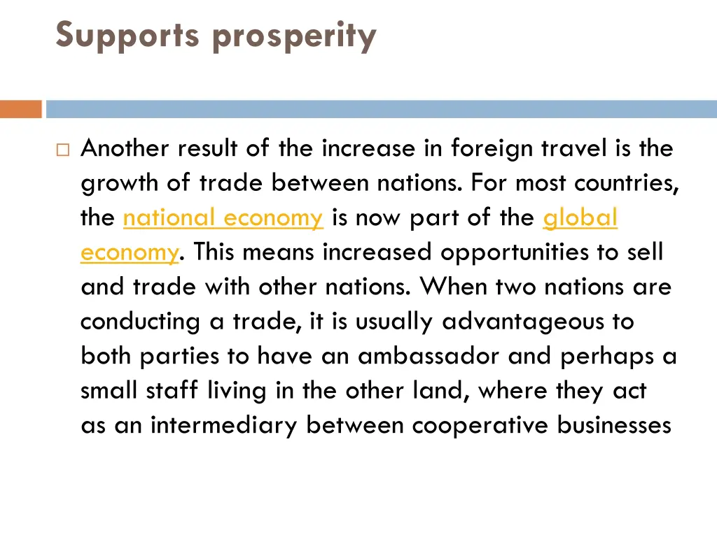 supports prosperity