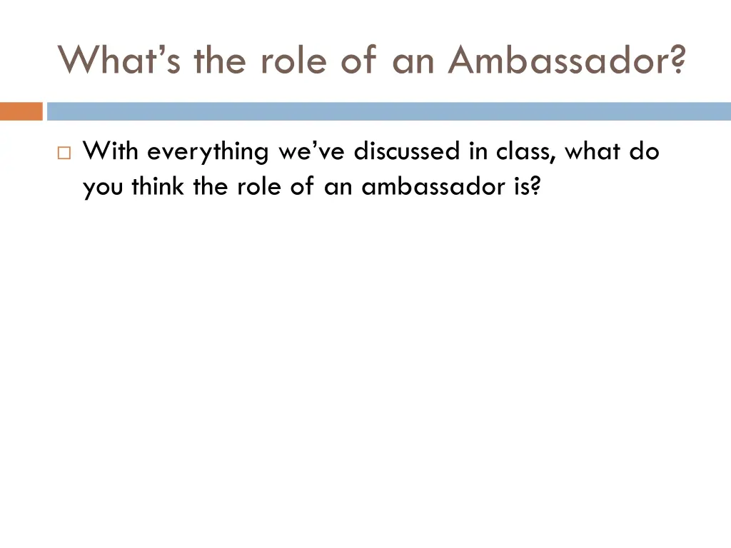 what s the role of an ambassador
