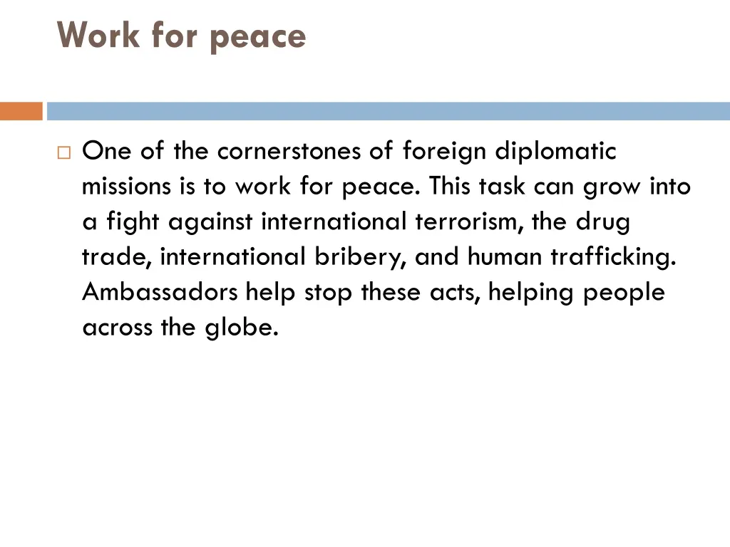 work for peace