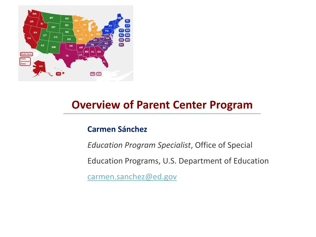 overview of parent center program