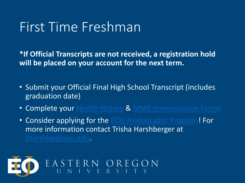 first time freshman