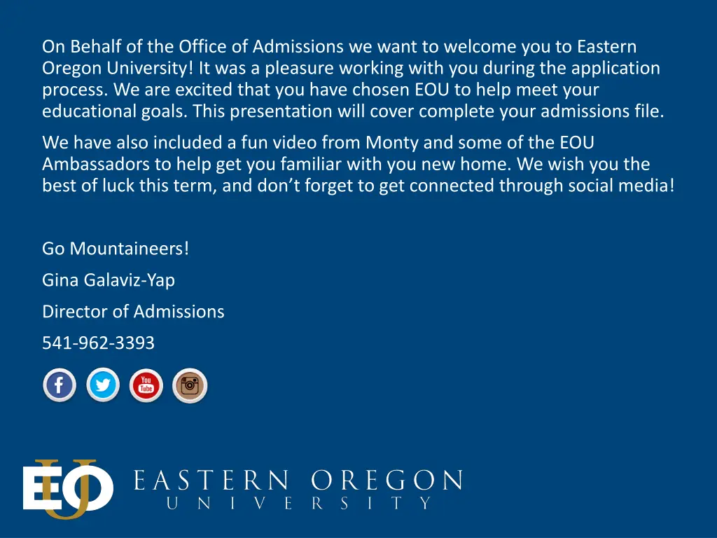 on behalf of the office of admissions we want