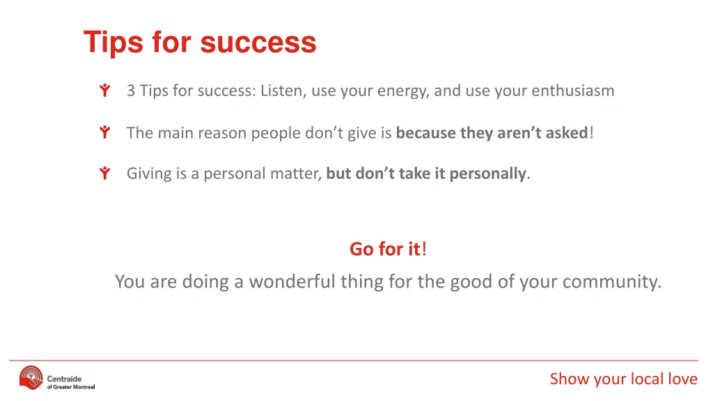 tips for success