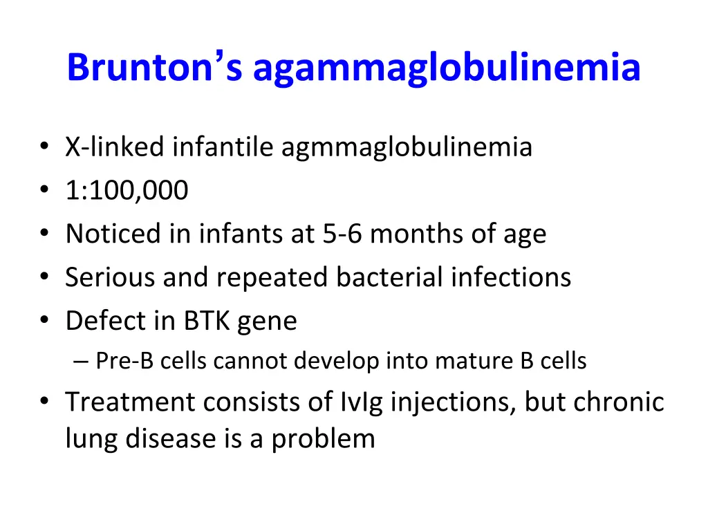 brunton s agammaglobulinemia