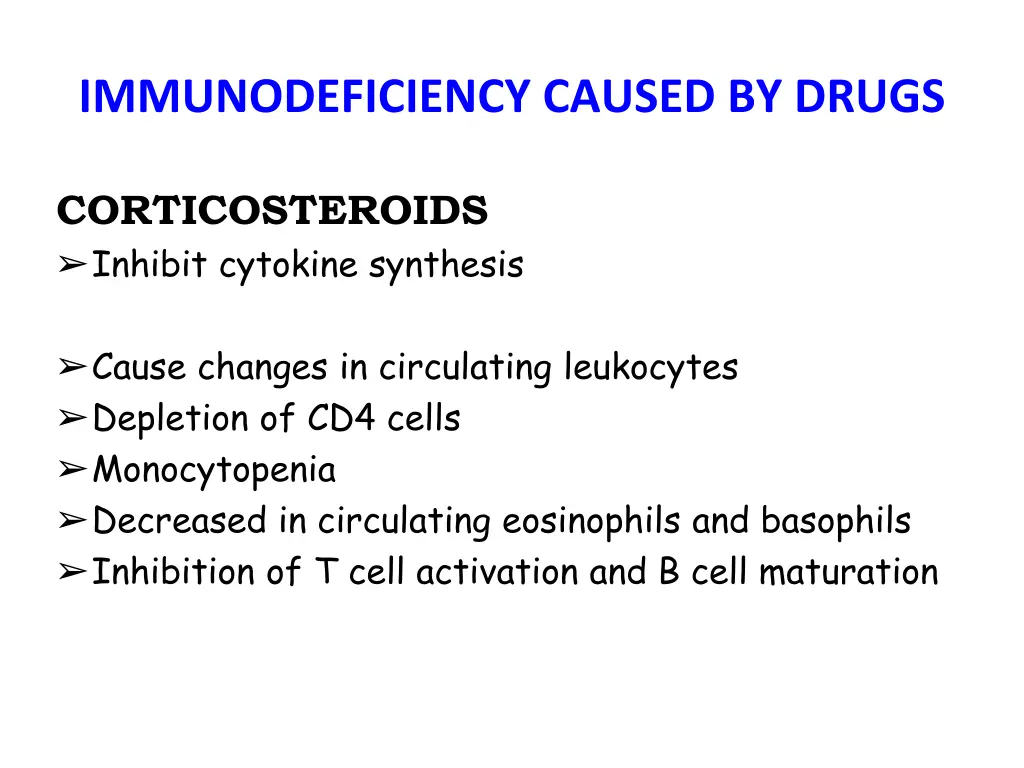 immunodeficiency caused by drugs