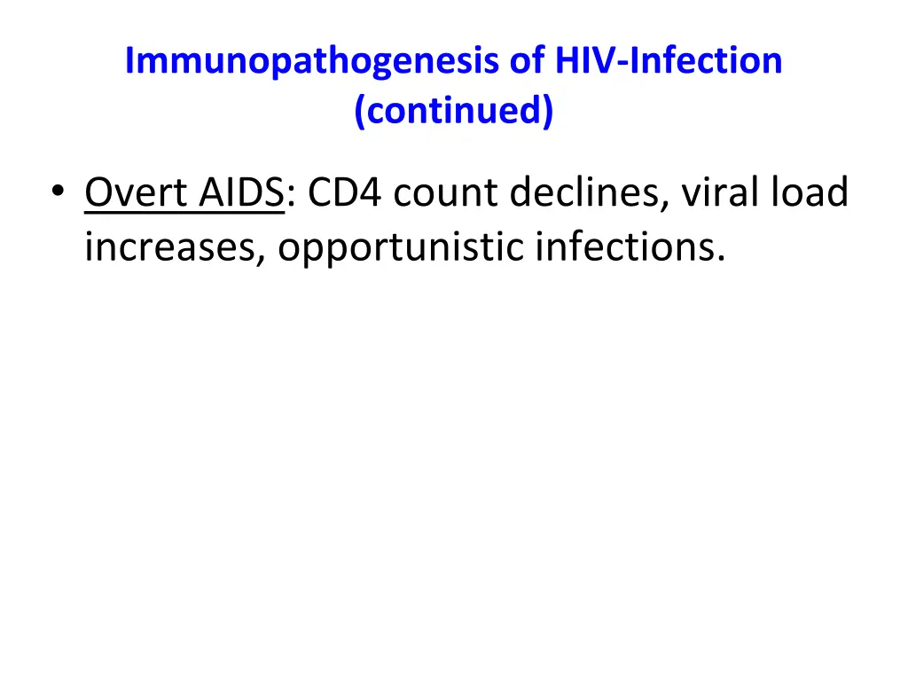 immunopathogenesis of hiv infection continued