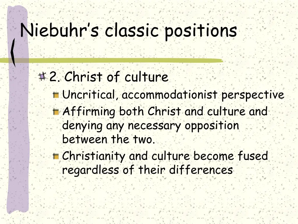 niebuhr s classic positions