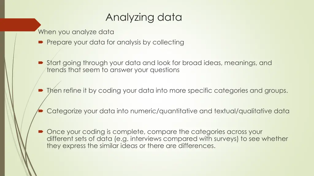 analyzing data