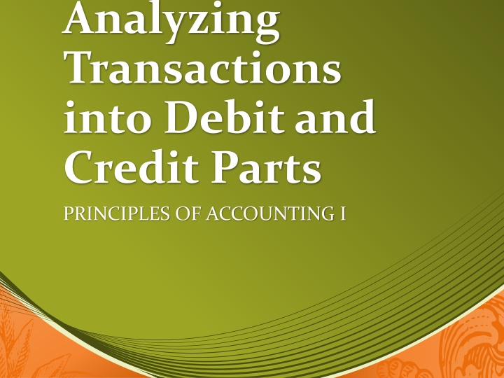 analyzing transactions into debit and credit parts