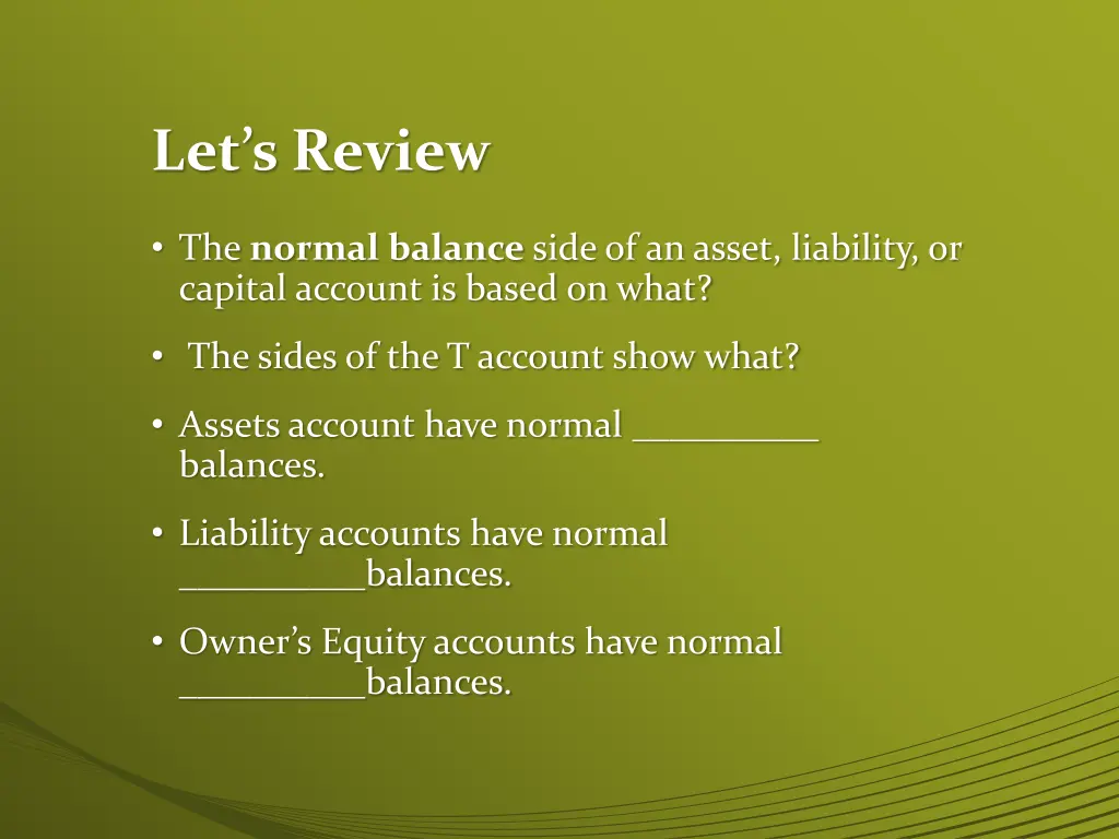 let s review
