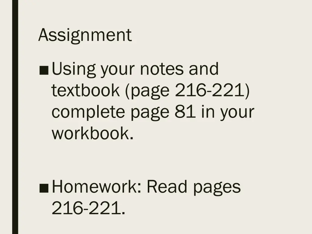 assignment