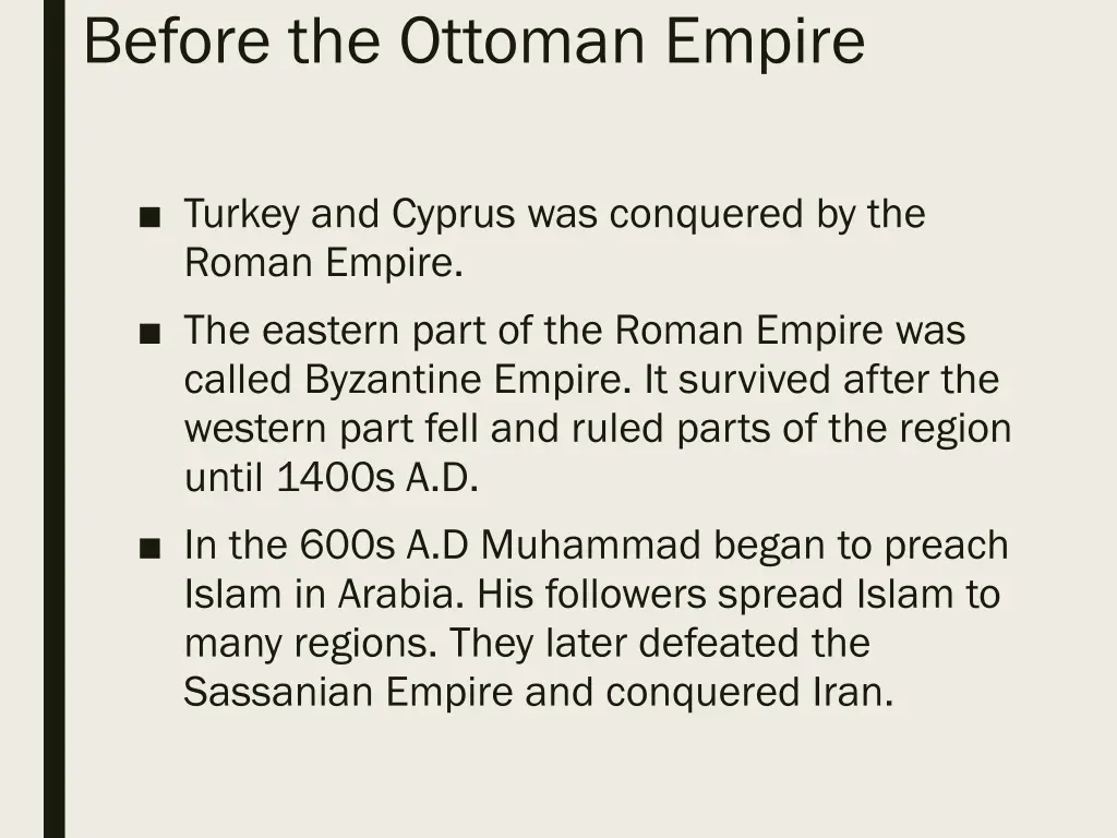 before the ottoman empire 1