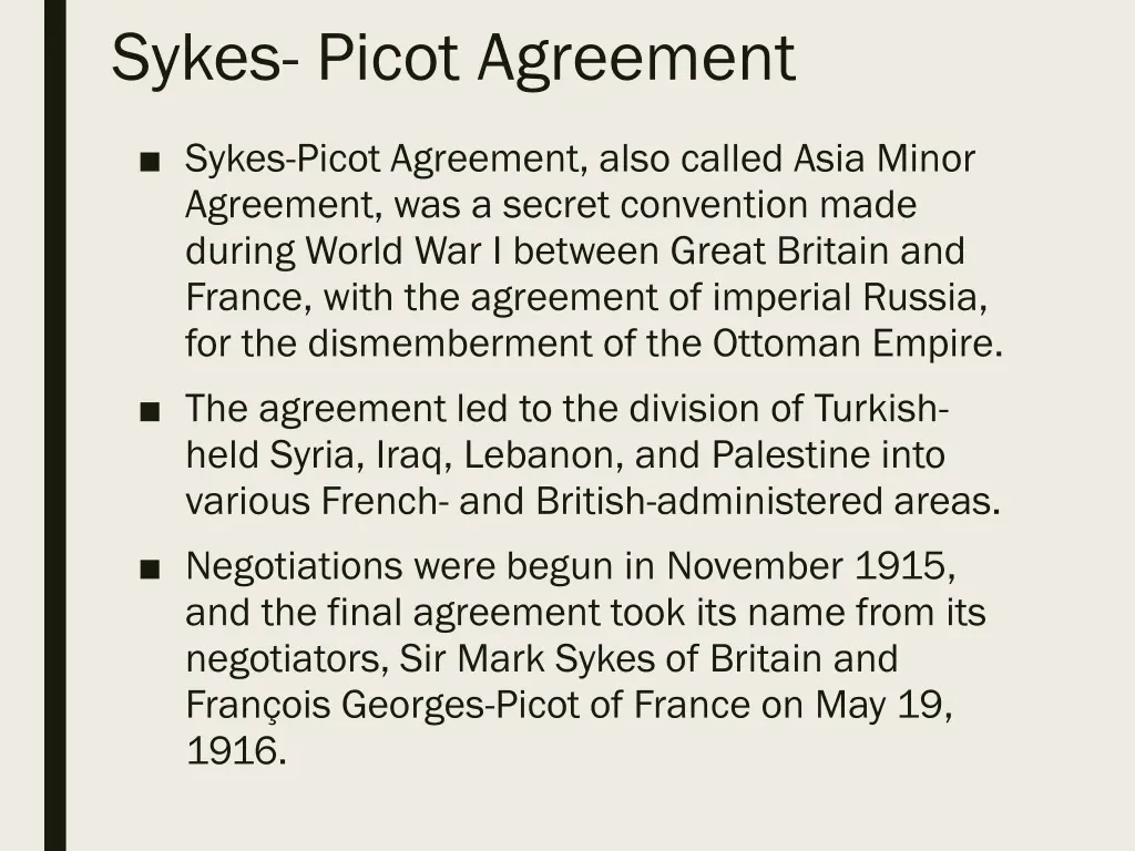sykes picot agreement