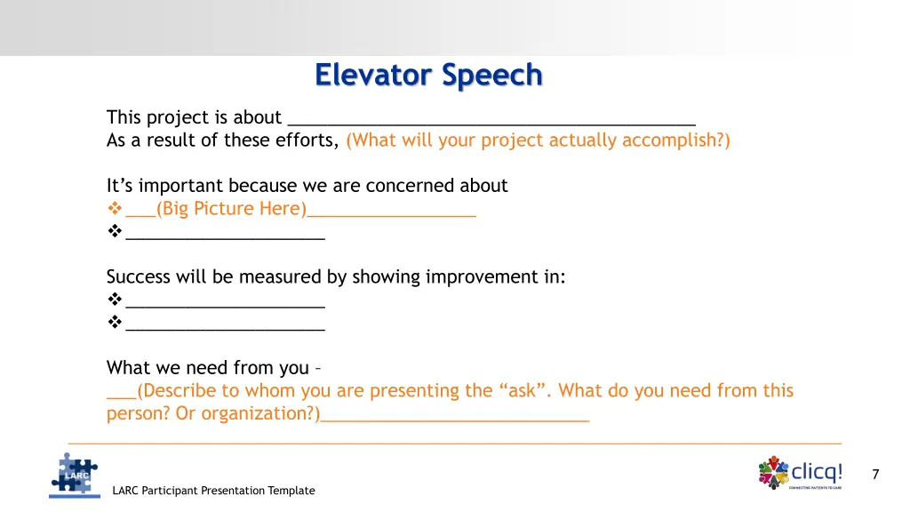 elevator speech