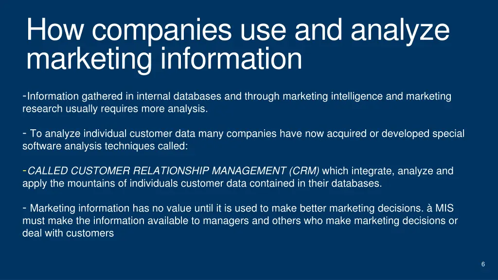how companies use and analyze marketing