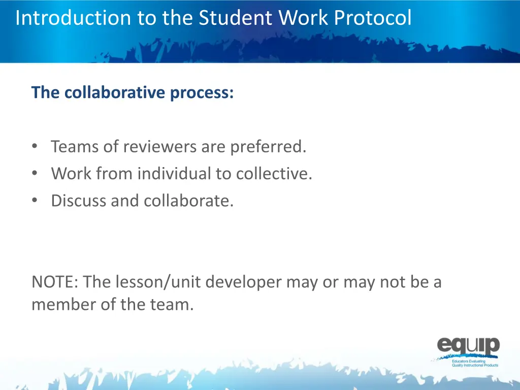 introduction to the student work protocol 2