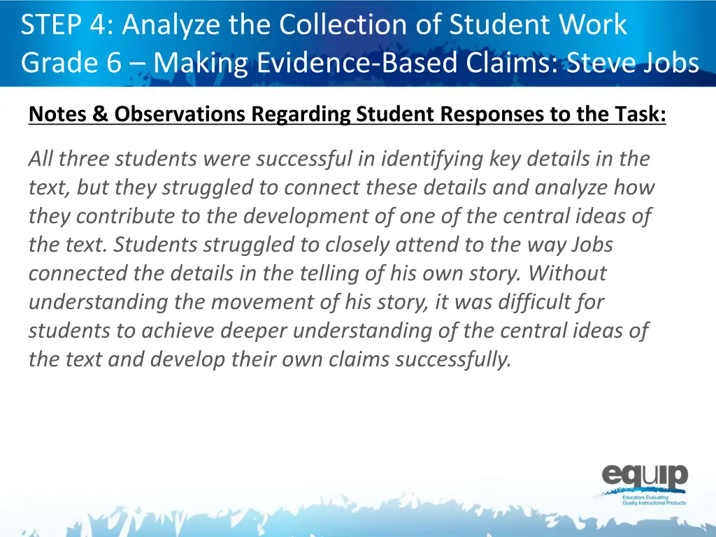 step 4 analyze the collection of student work 2