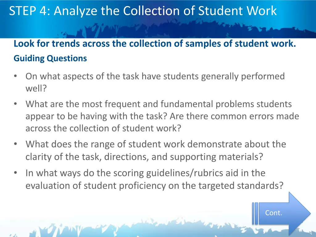 step 4 analyze the collection of student work