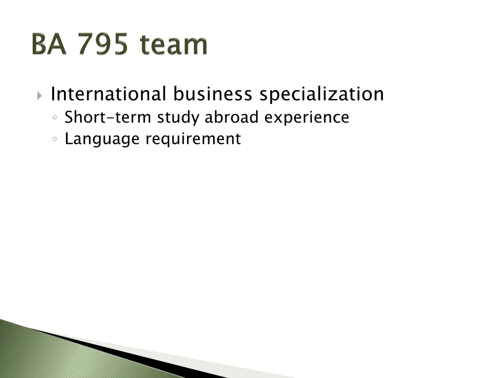 international business specialization short term