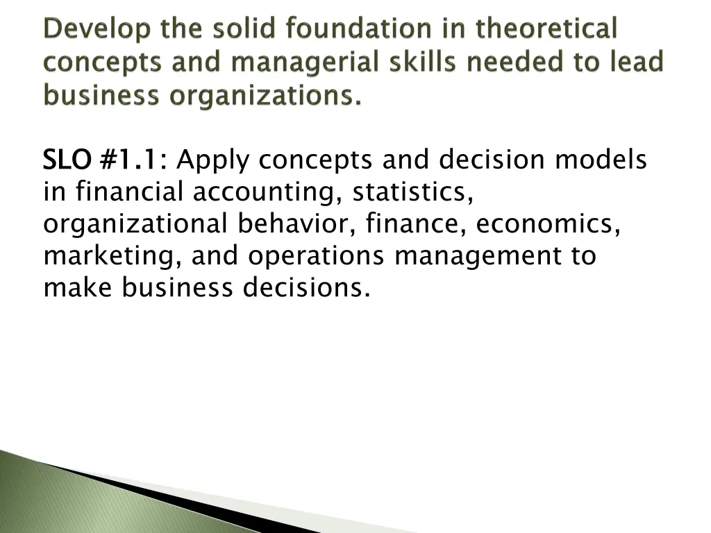 slo 1 1 in financial accounting statistics