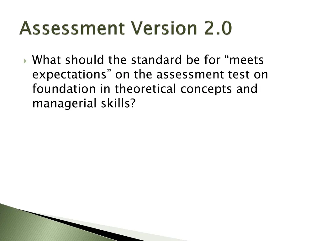 what should the standard be for meets