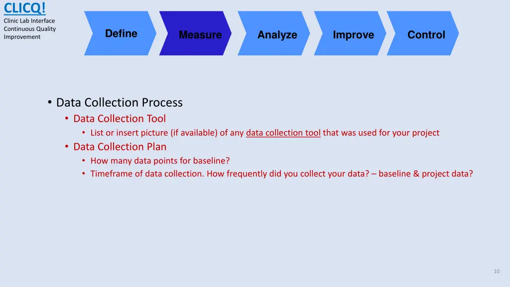 clicq clinic lab interface continuous quality 9