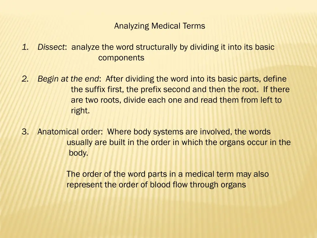 analyzing medical terms