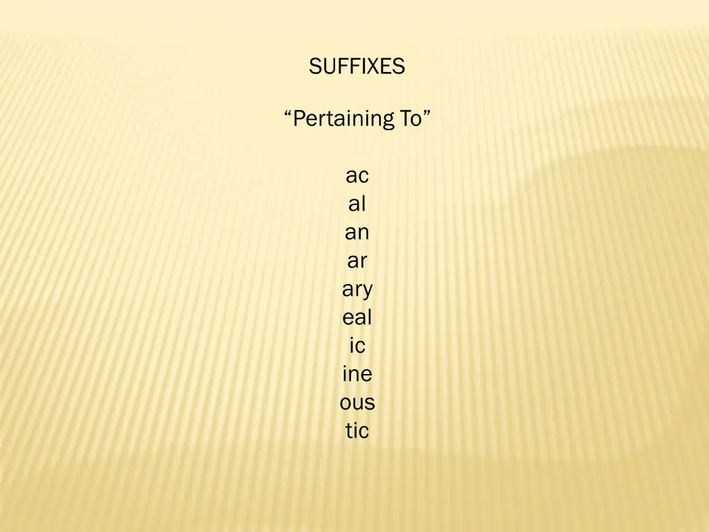 suffixes